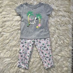 Little girls zebra pajama set